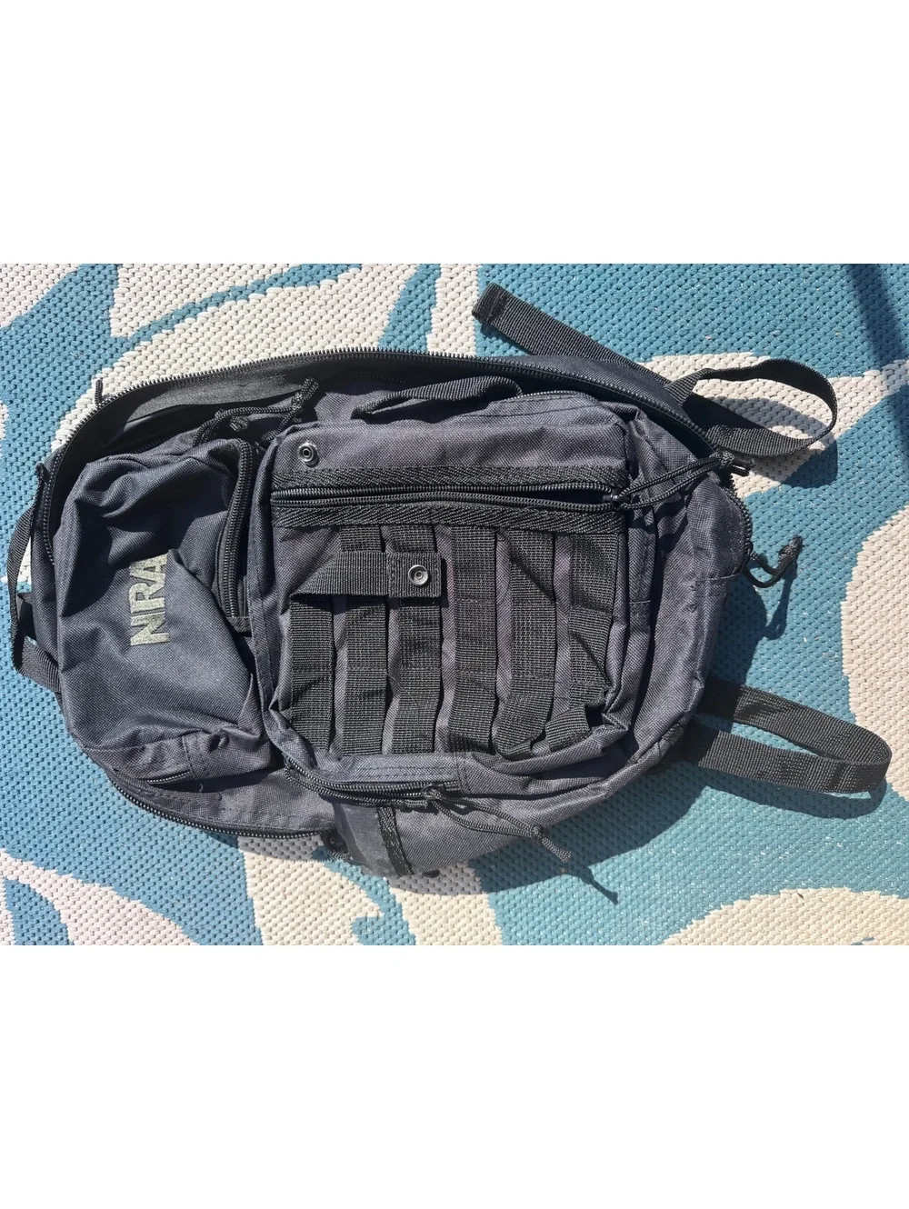 NRA Black Tactical Backpack Range Bag MOLLE Multi Pocket Hunting Shooting Gear